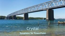  Presentation with crossing bridge - PPT theme having old-combined-road-and-railway background and a ocean colored foreground