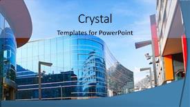  Presentation with commercial development - Colorful PPT theme enhanced with old commercials - andorra la vella commercial area backdrop and a light blue colored foreground