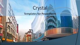  Presentation with commercial retail - Cool new PPT theme with old commercials - andorra la vella commercial area backdrop and a light blue colored foreground