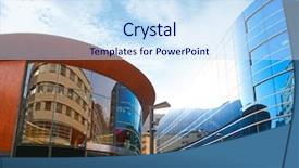  Presentation with commercial - Beautiful slides featuring old commercials - andorra la vella commercial area backdrop and a sky blue colored foreground