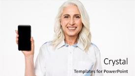  Presentation with hair - Colorful slides enhanced with old commercials - picture of adult woman backdrop and a  colored foreground