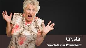  Presentation with black woman - Beautiful slides featuring old commercials - portrait of shocked senior woman backdrop and a tawny brown colored foreground