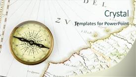  Presentation with compass map - PPT layouts featuring old compass and map background and a  colored foreground