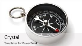  Presentation with compass - Beautiful PPT theme featuring old compass isolated on white backdrop and a light gray colored foreground