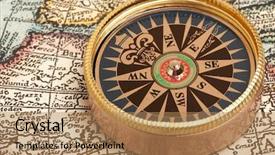  Presentation with vintage compass - Presentation theme featuring old compass on vintage retro map background and a coral colored foreground