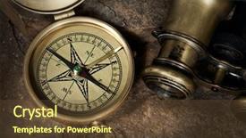  Presentation with compass - Presentation design having old compass background and a tawny brown colored foreground