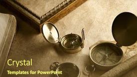  Presentation with old compass antique paper - Audience pleasing presentation theme consisting of old compasses on antique paper backdrop and a tawny brown colored foreground