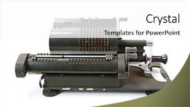  Presentation with calculator - Beautiful presentation theme featuring old computer - ancient calculator backdrop and a white colored foreground