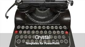  Presentation with antique scroll of parchment - PPT theme featuring old computer - antique portable typewriter with central background and a dark gray colored foreground