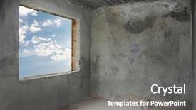  Presentation with corner - Amazing slides having old concrete room with blue backdrop and a gray colored foreground