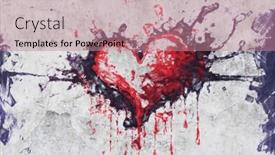  Presentation with graffiti - Presentation theme consisting of old-concrete-wall-graffiti-heart background and a coral colored foreground