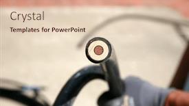  Presentation with plastic industrial - PPT theme consisting of old-copper-cables background and a lemonade colored foreground