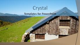  Presentation with saint - PPT layouts featuring old-cottage-in-pierre-saint background and a light blue colored foreground