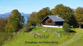  Presentation with saint - Presentation with old-cottage-in-pierre-saint background and a gold colored foreground