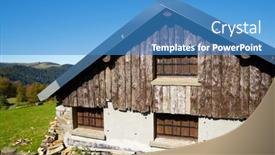  Presentation with saint - PPT theme consisting of old-cottage-in-pierre-saint background and a teal colored foreground