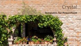  Presentation with old farm - PPT theme enhanced with old-country-farm-moravska-nova background and a coral colored foreground