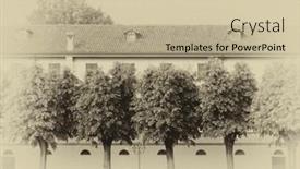  Presentation with country photo - Theme enhanced with old-country-residence-in-italy background and a soft green colored foreground