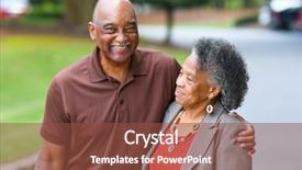  Presentation with old man - Slide set with old couple - elderly african american man background and a tawny brown colored foreground