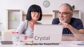  Presentation with old couple - Colorful presentation enhanced with old-couple-doing-the-online backdrop and a lemonade colored foreground