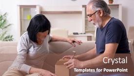  Presentation with old couple - Beautiful slide deck featuring old-couple-doing-the-online backdrop and a violet colored foreground