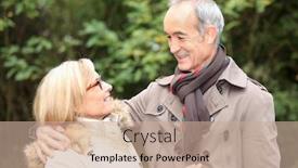  Presentation with old couple - Amazing PPT theme having old couple in garden backdrop and a coral colored foreground