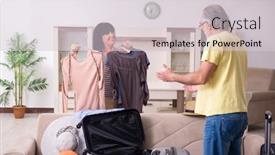  Presentation with old couple - Cool new theme with old couple preparing for vacation travel backdrop and a lemonade colored foreground