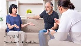  Presentation with old couple - Slide deck enhanced with old-couple-visiting-psychiatrist-doctor background and a mint green colored foreground