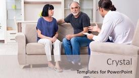  Presentation with psychiatrist - Cool new theme with old-couple-visiting-psychiatrist-doctor backdrop and a soft green colored foreground