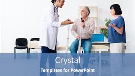  Presentation with old couple - Beautiful PPT theme featuring old-couple-visiting-young-male backdrop and a teal colored foreground