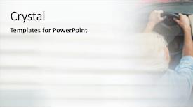  Presentation with old car - Amazing PPT theme having alternator - old couple with match backdrop and a white colored foreground