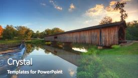  Presentation with old book cover by shakespeare - Theme enhanced with old covered bridge in watson background and a ocean colored foreground