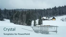  Presentation with romance - Amazing PPT layouts having old covered wagon - winter village romance backdrop and a light blue colored foreground