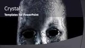  Presentation with creepy doll - Slide set featuring old-cracked-creepy-doll-head background and a wine colored foreground