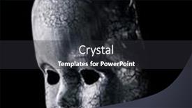  Presentation with creepy doll - Presentation theme enhanced with old-cracked-creepy-doll-head background and a dark gray colored foreground