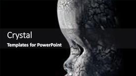  Presentation with creepy doll - PPT theme with old-cracked-creepy-doll-head background and a dark gray colored foreground