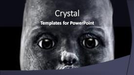  Presentation with creepy doll - PPT theme enhanced with old-cracked-creepy-doll-head background and a wine colored foreground