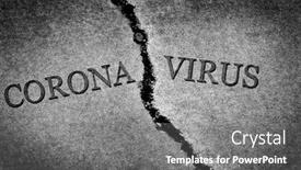  Presentation with corona virus - Theme enhanced with old-cracked-sidewalk-broken background and a gray colored foreground