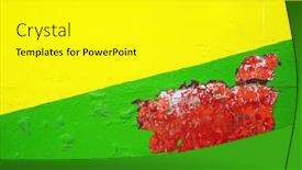  Presentation with cracked wall - Presentation theme having old-cracked-wall-texture-background background and a yellow colored foreground