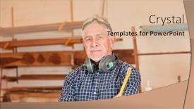  Presentation with experience - Presentation design consisting of old-craftsman-master background and a lemonade colored foreground