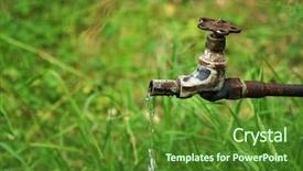  Presentation with water flow - Amazing PPT layouts having old crane with water backdrop and a tawny brown colored foreground