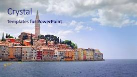  Presentation with old west - Slides consisting of old croatian town rovinj west background and a lemonade colored foreground
