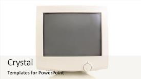  Presentation with old photographs black and white - Cool new slide set with old crt monitor over white backdrop and a lemonade colored foreground