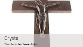  Presentation with crucifix - Presentation theme enhanced with old-crucifix-isolated-on-white background and a light gray colored foreground