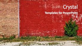  Presentation with red brick wall - Beautiful PPT layouts featuring old crumbling brick wall backdrop and a crimson colored foreground