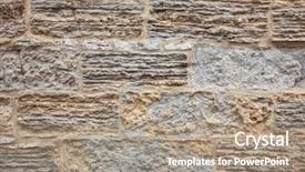  Presentation with wall - PPT theme featuring old crumbling limestone slab wall background and a coral colored foreground