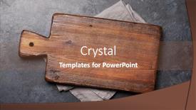  Presentation with kitchen towel - Colorful PPT theme enhanced with old-cutting-board-over-towel backdrop and a tawny brown colored foreground