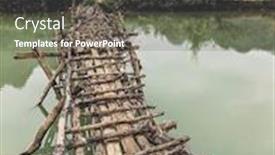 Presentation with cao - Slide deck with old-dangerous-abandonned-bamboo-bridge background and a dark gray colored foreground