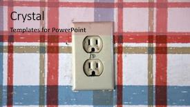  Presentation with outlet - Presentation featuring old dangerous looking wall electrical background and a coral colored foreground