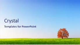  Presentation with dark green and red - PPT layouts consisting of old days - alone red autumn tree background and a sky blue colored foreground