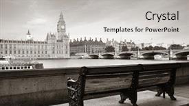  Presentation with old days - PPT theme with old days - chairs at waterfront of thames background and a light gray colored foreground